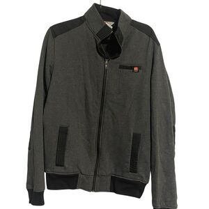 Jack in the Box Jacket Mens Medium Gray Full Zip Uniform Workwear Employee